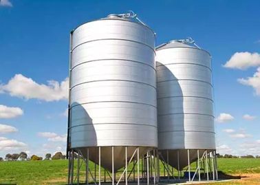 Conical Grain Hopper Bins With Temperature Moisture Monitoring Systems