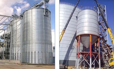 1000 Ton Hopper Bottom Grain Bins / Grain Storage Bins For Rice Wheat Bean Seed